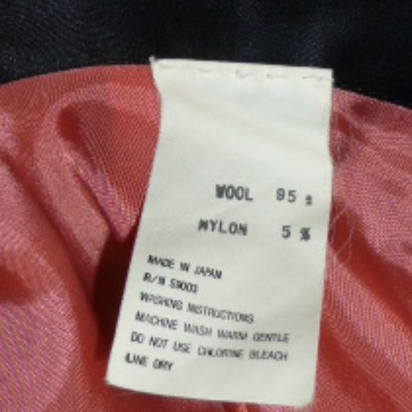 Koji Watanabe Style coral black check plaid 2 pc wool skirt suit Japan 6 - Picture 9 of 9